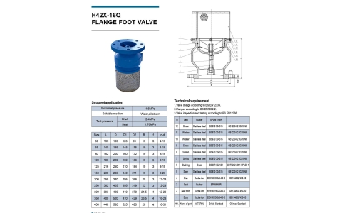 FLANGE_FOOT_VALVE_H42X-16Q
